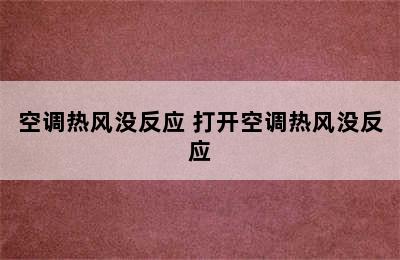 空调热风没反应 打开空调热风没反应